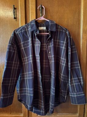 Everlane Navy Plaid Button-Down Shirt